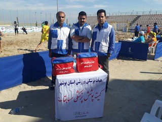 گزارش تصویری/پوشش خدمات پزشکی ورزشی در المپیاد استعدادهای برتر هندبال ساحلی در بوشهر در روز اول و دوم مسابقات کشوری