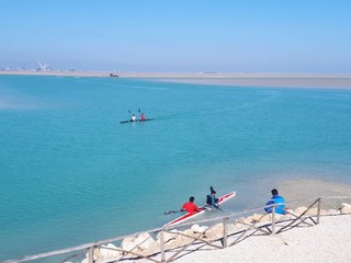 گزارش تصویری/پوشش خدمات پزشکی مسابقات المپیاد استعدادهای برتر قایقرانی پسران کشور در آب‌های آرام بوشهر