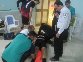 گزارش تصویری/ پوشش خدمات پزشکی مسابقات لیگ دسته اول هندبال کشور در دشتستان بزرگ
