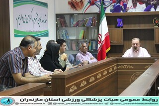 جلسه رئیس بهمراه کمیته های مختلف هیات پزشکی ورزشی استان مازندران جهت آماده سازی اولین کنگره سراسری رویکرد پزشکی ورزشی در آسیب