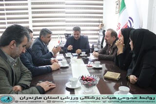 / گزارش تصویری نشست رئیس و نایب رویس هیات پزشکی ورزشی استان با معاونین اداره کل ورزش و جوانان استان مازندران / جهت استفاده هیات پزشکی از پایگاه قهرمانیاداره کل ورزش و جوانان