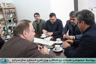 / گزارش تصویری نشست رئیس و نایب رویس هیات پزشکی ورزشی استان با معاونین اداره کل ورزش و جوانان استان مازندران / جهت استفاده هیات پزشکی از پایگاه قهرمانیاداره کل ورزش و جوانان