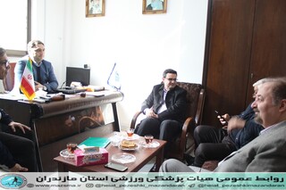 /حضور حاج حبیب حسین زادگان ،مدیر کل محترم اداره ورزش و جوانان مازندران در هیات پزشکی ورزشی و بازدید از کلینیک هیات پزشکی ورزشی استان مازندران/