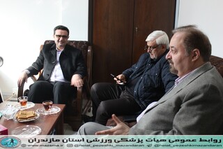 /حضور حاج حبیب حسین زادگان ،مدیر کل محترم اداره ورزش و جوانان مازندران در هیات پزشکی ورزشی و بازدید از کلینیک هیات پزشکی ورزشی استان مازندران/