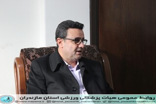 /حضور حاج حبیب حسین زادگان ،مدیر کل محترم اداره ورزش و جوانان مازندران در هیات پزشکی ورزشی و بازدید از کلینیک هیات پزشکی ورزشی استان مازندران/