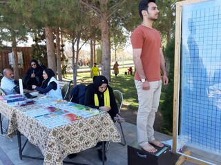 غرفه هیات پزشکی ورزشی یزد درجشنواره بزرگ ورزشی با شعار شادابی و نشاط با ورزش