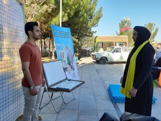 غرفه هیات پزشکی ورزشی یزد درجشنواره بزرگ ورزشی با شعار شادابی و نشاط با ورزش