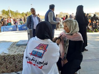 غرفه هیات پزشکی ورزشی یزد درجشنواره بزرگ ورزشی با شعار شادابی و نشاط با ورزش