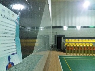 نصب پوستر راه های پیشگیری از ابتلا به کرونا در اماکن ورزشی هرمزگان