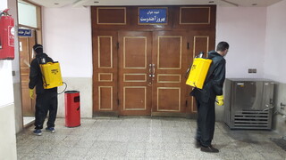 گند زدایی و ضدعفونی کردن فرهنگسرای خانه جوان ارومیه