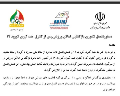 راهنمای مراحل بازگشایی اماکن ورزشی پس از کرونا