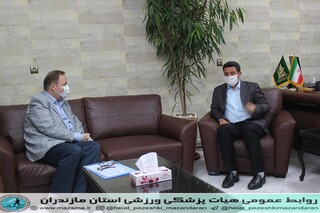 دیدار رئیس هیات پزشکی با مدیر کا اداره ورزش استان جهت بازگشایی اماکن ورزشی پس از مقابله با ویروس کرونا