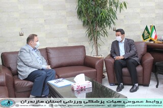 دیدار رئیس هیات پزشکی با مدیر کا اداره ورزش استان جهت بازگشایی اماکن ورزشی پس از مقابله با ویروس کرونا