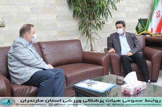 دیدار رئیس هیات پزشکی با مدیر کا اداره ورزش استان جهت بازگشایی اماکن ورزشی پس از مقابله با ویروس کرونا