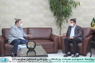 دیدار رئیس هیات پزشکی با مدیر کا اداره ورزش استان جهت بازگشایی اماکن ورزشی پس از مقابله با ویروس کرونا