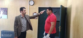 حضور دبیر هیات پزشکی ورزشی جهت تب سنجی
