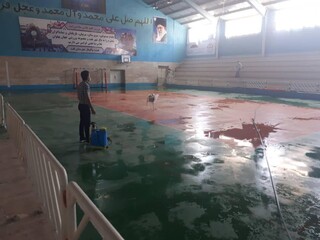 نظارت و بازرسی ناظرین سلامت شهرستان تفت، در جهت اجرای پروتکل های بهداشتی در اقدام به بازگشایی مراکز ورزشی