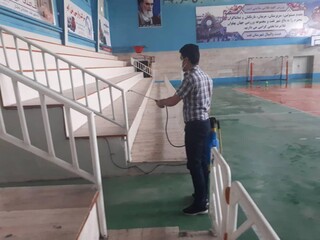 نظارت و بازرسی ناظرین سلامت شهرستان تفت، در جهت اجرای پروتکل های بهداشتی در اقدام به بازگشایی مراکز ورزشی