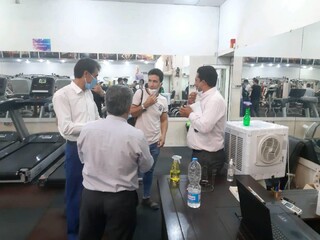 نظارت بر اجرای پروتکل های بهداشتی باشگاه های ورزشی اردکان یزد