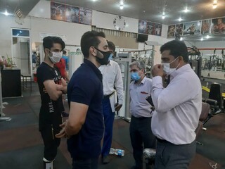 نظارت بر اجرای پروتکل های بهداشتی باشگاه های ورزشی اردکان یزد