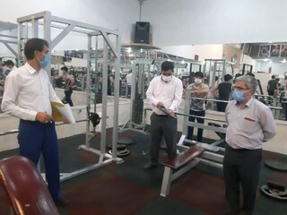 نظارت بر اجرای پروتکل های بهداشتی باشگاه های ورزشی اردکان یزد