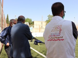 حضور افسرکنترل سلامت و پزشکیار هیات پزشکی ورزشی فارس در اردوی تیم ملی فوتبال 5 نفره