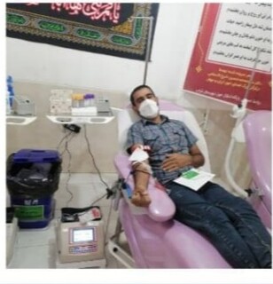 شرکت رئیس هیات پزشکی ورزشی شهرستان داراب فارس به همراه جامعه ورزش این شهرستان در پویش اهدا خون