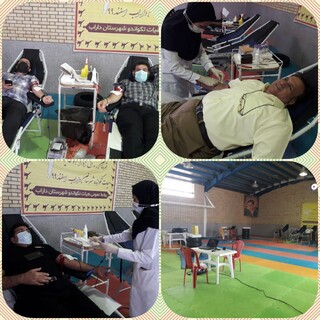 شرکت رئیس هیات پزشکی ورزشی شهرستان داراب فارس به همراه جامعه ورزش این شهرستان در پویش اهدا خون