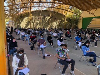 نظارت بر رعایت شیوه نامه های بهداشتی در آزمون مربیگری بدنسازی توسط هیات پزشکی ورزشی فارس