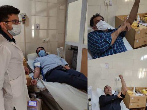 حضور جامعه ورزش شهرستان آباده فارس در پویش اهدا خون