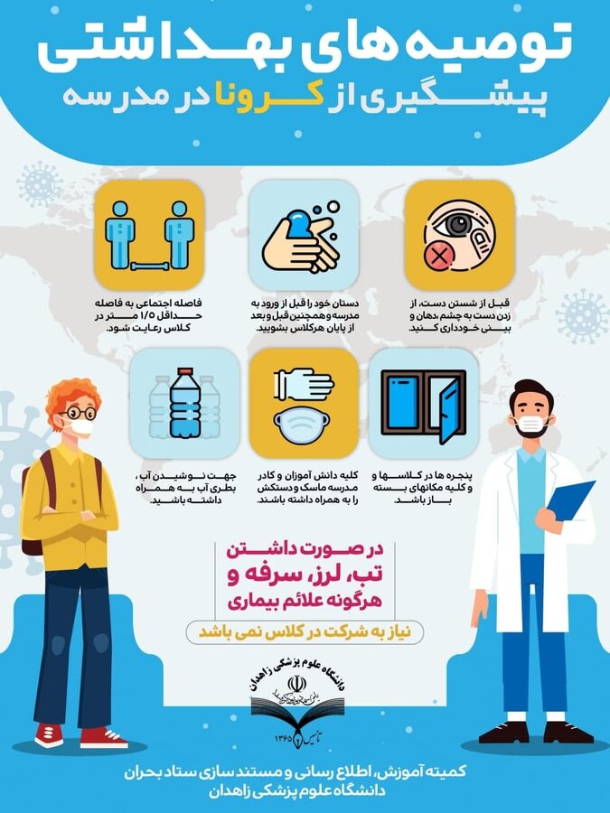 پیشگیری از کرونا در مدارس