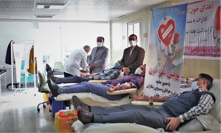 حضور جامعه ورزش و جوانان کردستان در طرح سراسری اهدای خون به مناسبت هفته بسیج