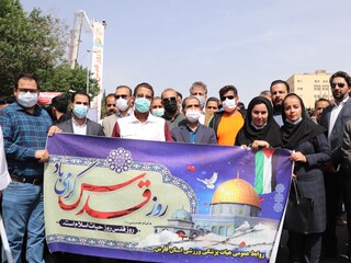 حضورکارکنان و پزشکیاران هیات پزشکی ورزشی فارس در کنار جامعه ورزش در راهپیمایی روز قدس