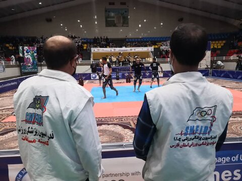 حضورپزشک و پزشکیارهیات پزشکی ورزشی فارس در مراسم پایانی نشست  هنرهای رزمی ثبت شده در یونسکو