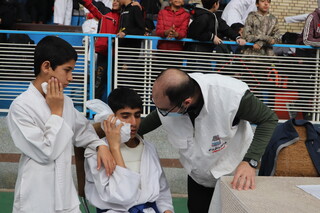 پوشش پزشکی رقابتهای کاراته قهرمانی شیراز توسط هیات پزشکی ورزشی