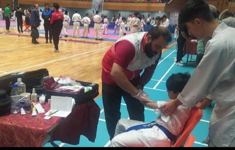 پوشش پزشکی مسابقات بین المللی کاراته شوتوکان در اردبیل