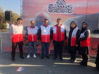 حضور کارکنان هیات پزشکی ورزشی استان تهران در راهپیمایی حمایت از مردم مظلوم غزه