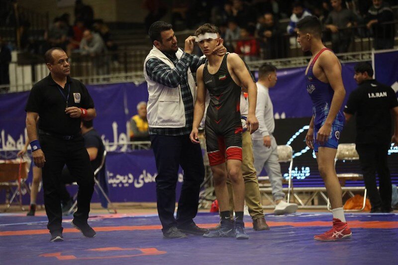 پوشش پزشکی مسابقات کشتی فرنگی قهرمانی کشور در قم