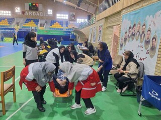 پوشش پزشکی مسابقات قهرمانی والیبال نوجوانان در اردبیل