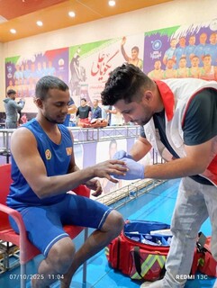 پوشش پزشکی تمرینات تیم  های شرکت کننده برای مسابقات آسیایی کشتی پهلوانی وورزش های زورخانه ای توسط هیات پزشکی ورزشی  استان