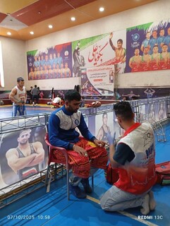 پوشش پزشکی تمرینات تیم  های شرکت کننده برای مسابقات آسیایی کشتی پهلوانی وورزش های زورخانه ای توسط هیات پزشکی ورزشی  استان