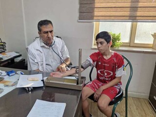 معاینات پزشکی ورزشکاران شرکت کننده در المپیاد استعدادهای برتر توسط هیأت پزشکی کرمان