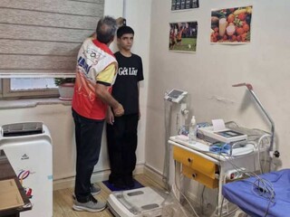 معاینات پزشکی ورزشکاران شرکت کننده در المپیاد استعدادهای برتر توسط هیأت پزشکی کرمان
