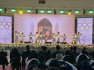 آیین بدرقه کاروان های ورزش ایران به بازی های کشورهای اسلامی و اسیایی جوانان و امضای منشور مبارزه با دوپینگ با حضور دکتر نوروزی