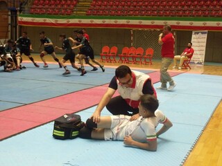 پوشش پزشکی مسابقات کبدی پسران المپیاد استعدادهای برتر در اردبیل