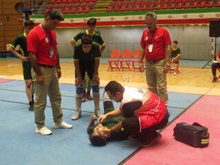 پوشش پزشکی مسابقات کبدی پسران المپیاد استعدادهای برتر در اردبیل