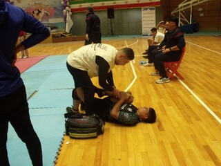 پوشش پزشکی مسابقات کبدی پسران المپیاد استعدادهای برتر در اردبیل