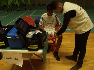 پوشش پزشکی مسابقات کبدی پسران المپیاد استعدادهای برتر در اردبیل