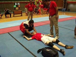 پوشش پزشکی مسابقات کبدی پسران المپیاد استعدادهای برتر در اردبیل