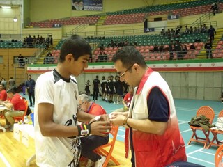 پوشش پزشکی مسابقات کبدی پسران المپیاد استعدادهای برتر در اردبیل